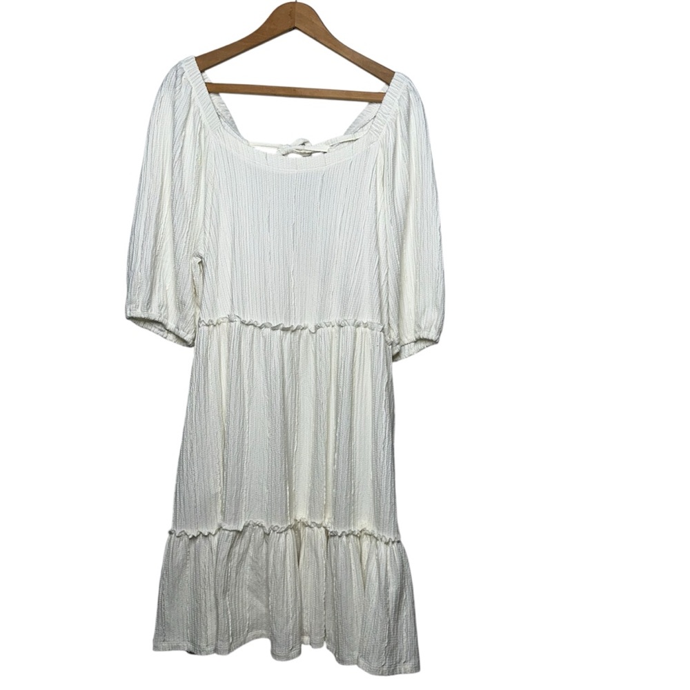 FRYE AND CO Women’s Flare Ballon Sleeves Dress Ivory Size 1X - Picture 4 of 12